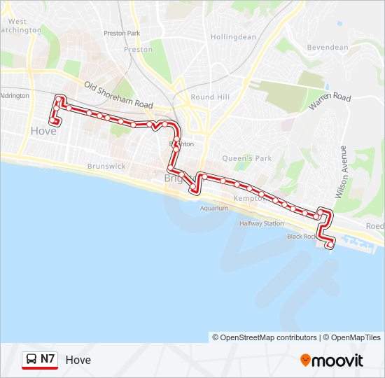 N7 Bus Line Map