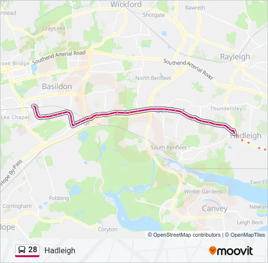 28 Bus Line Map