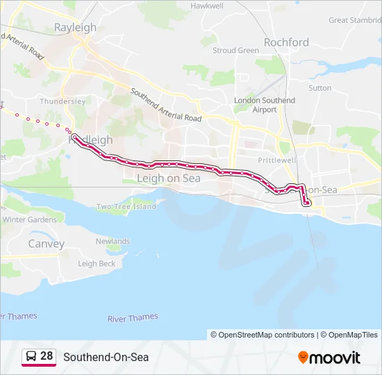 28 Bus Line Map