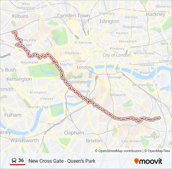 Bus 36 Route Map 36 Route: Schedules, Stops & Maps - Queen's Park (Updated)