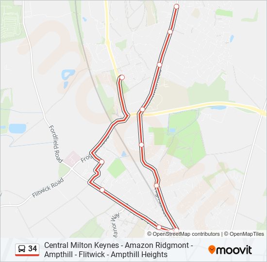 34 bus Line Map