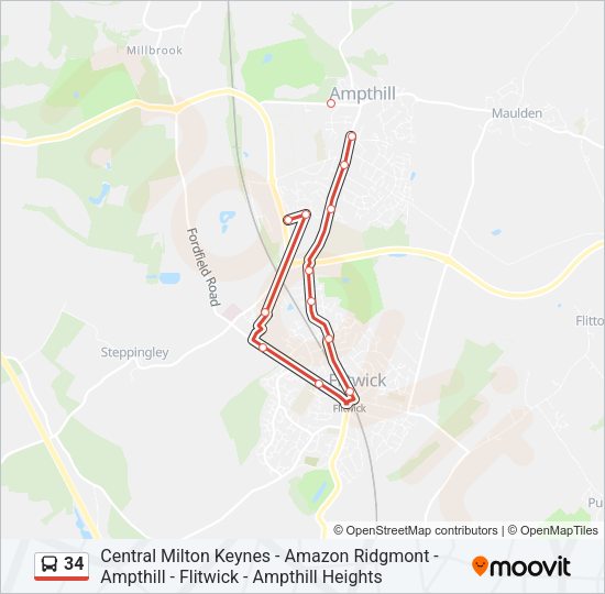 34 Bus Line Map