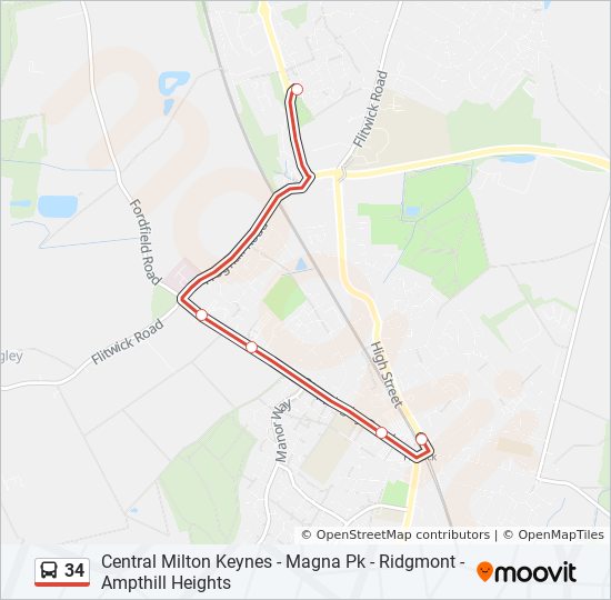 34 Route: Schedules, Stops & Maps - Flitwick (Updated)