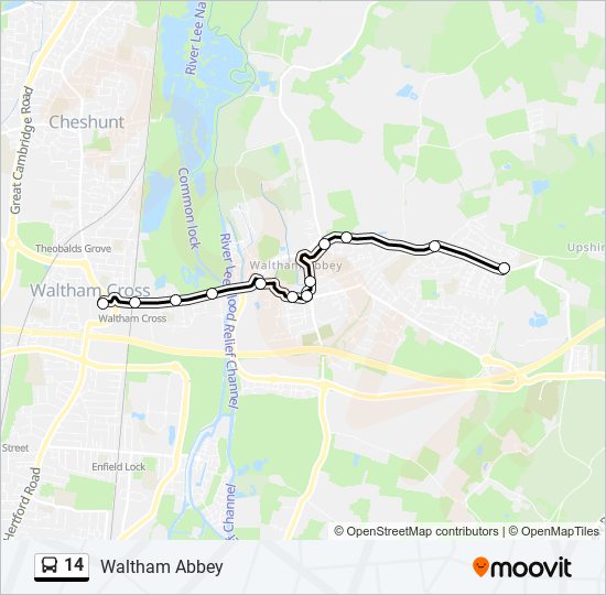 14 bus Line Map