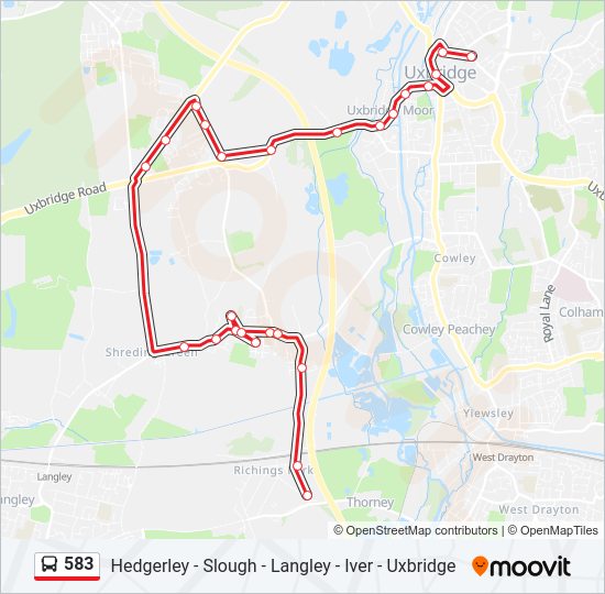 583 Bus Line Map