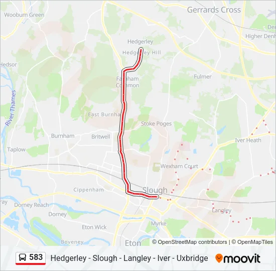 583 Bus Line Map