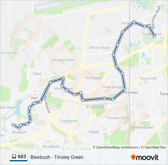 603 Route: Schedules, Stops & Maps - Bewbush (Updated)