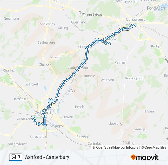 1 bus Line Map