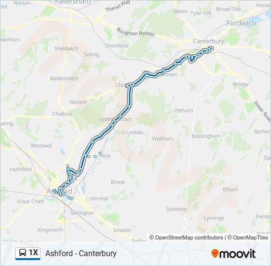 1x Route: Schedules, Stops & Maps - Ashford (Updated)