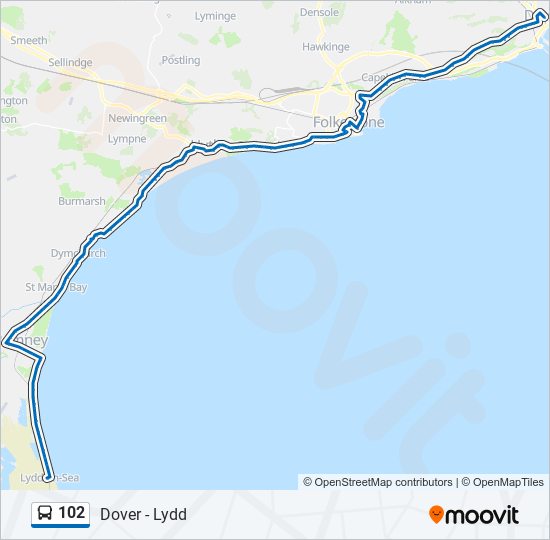 102 bus Line Map