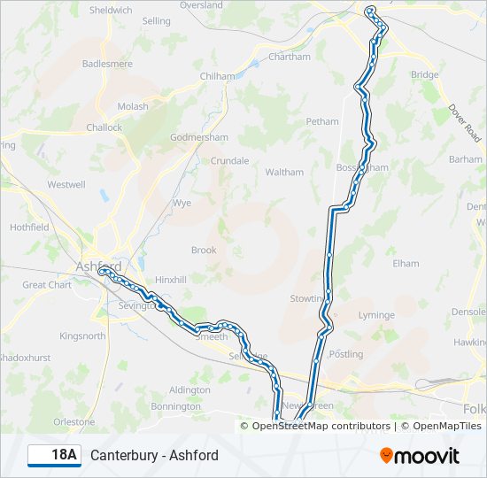 18A bus Line Map