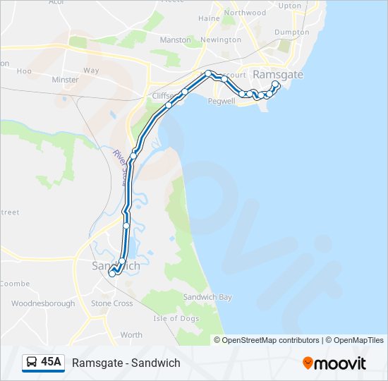 45A bus Line Map