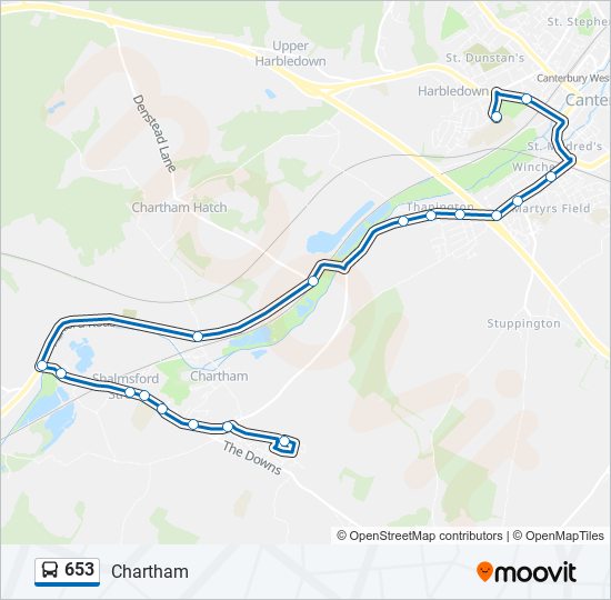 653 bus Line Map