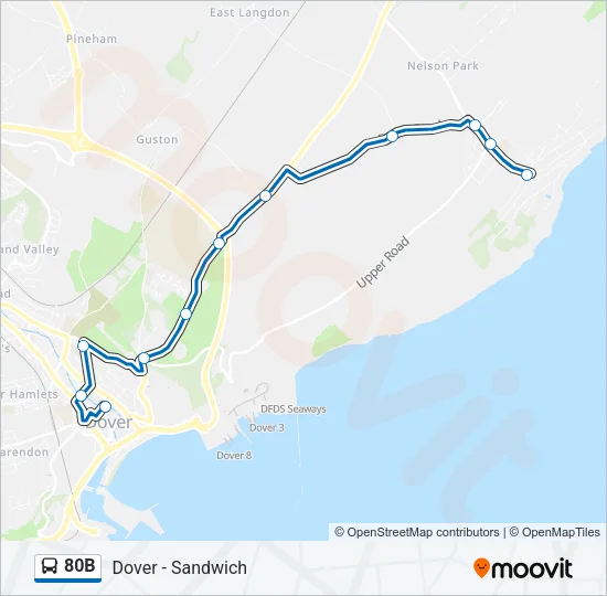 80B Bus Line Map