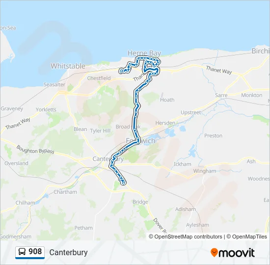 908 Bus Line Map