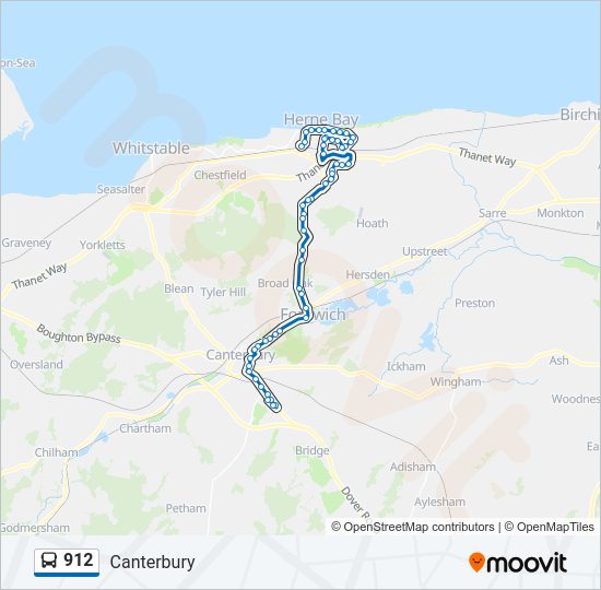 912 Bus Line Map