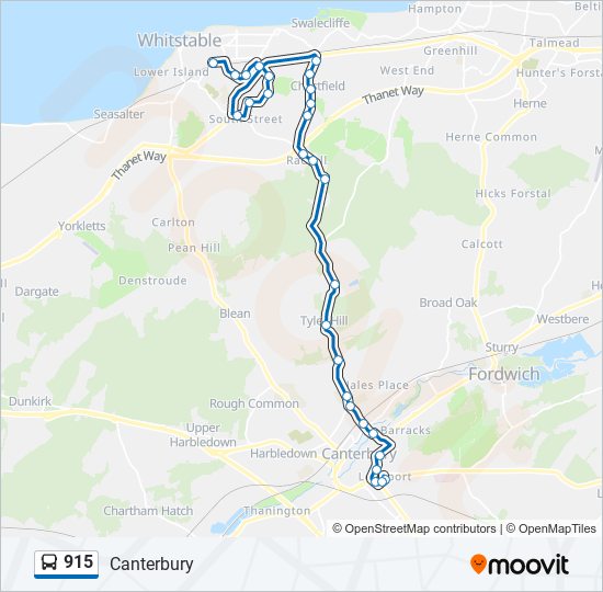 915 bus Line Map