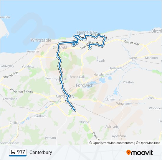 917 bus Line Map