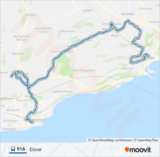 91A bus Line Map