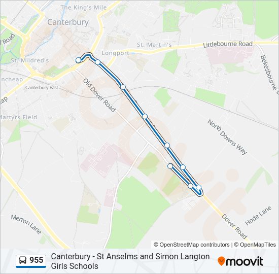 955 Bus Line Map