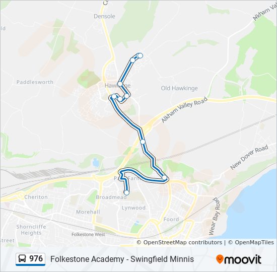 Bus 976 Route Map 976 Route: Schedules, Stops & Maps - Hawkinge (Updated)