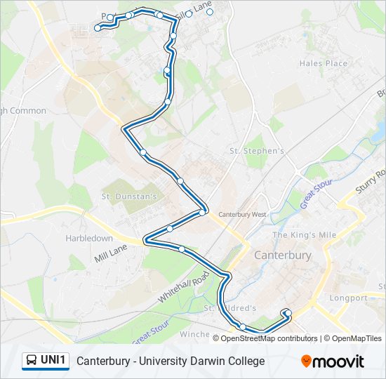 UNI1 bus Line Map