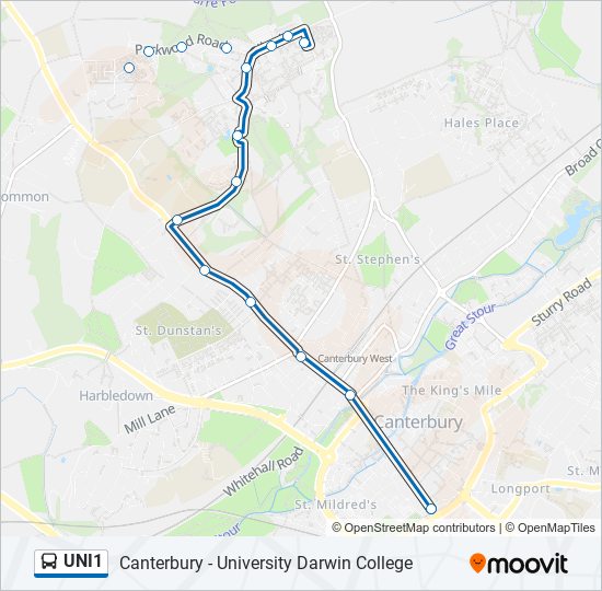 UNI1 bus Line Map