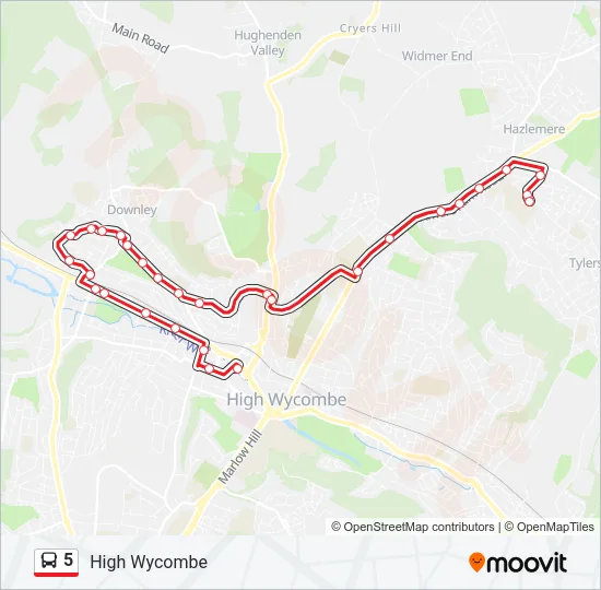 5 Bus Line Map