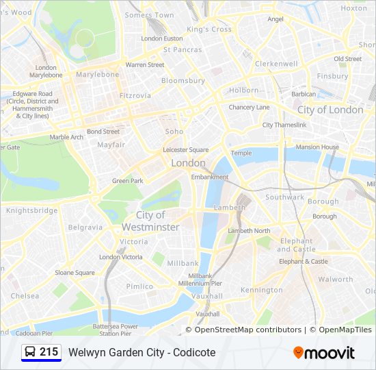215 Bus Route Map 215 Route: Schedules, Stops & Maps - Codicote (Updated)