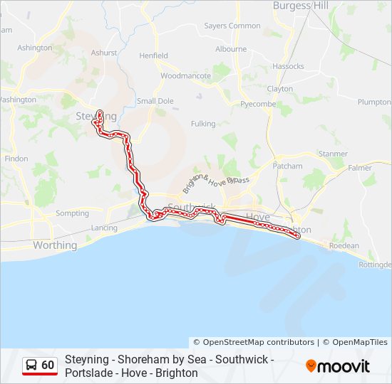 Bus 60 Route Map 60 Route: Schedules, Stops & Maps - Brighton (Updated)