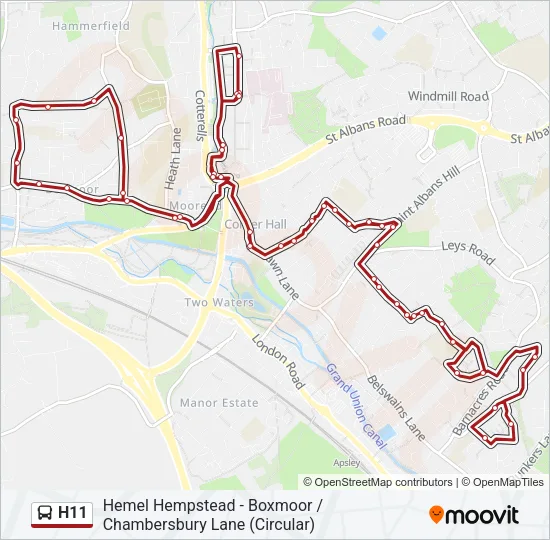 H11 Bus Line Map