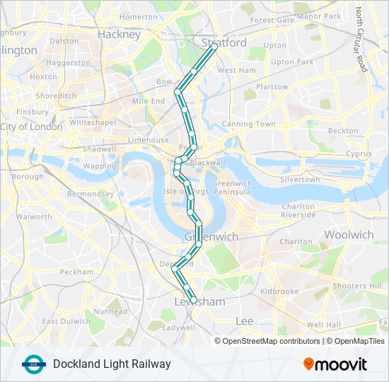 Dlr Route Schedules Stops And Maps Eastbound Updated 