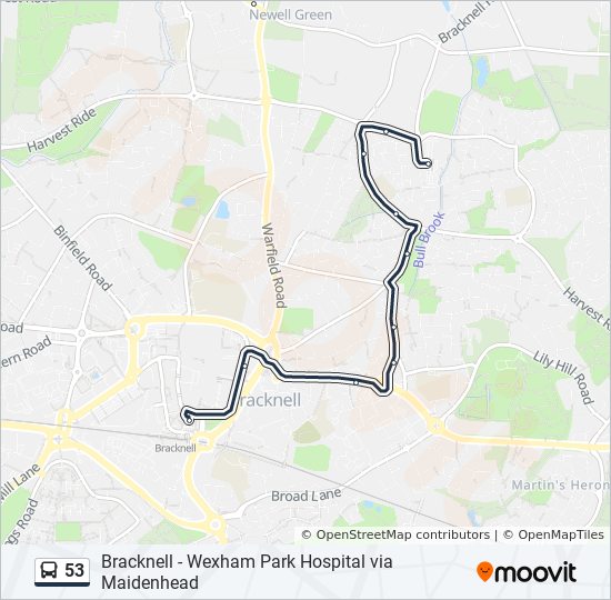 Bus 53 Route Map 53 Route: Schedules, Stops & Maps - Bracknell (Updated)