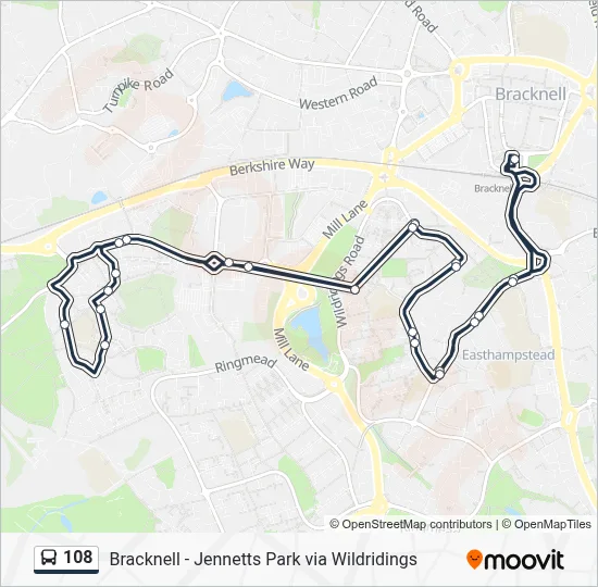 108 Route: Schedules, Stops & Maps - Bracknell (Updated)