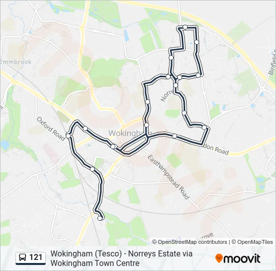121 Bus Line Map