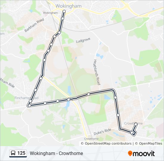 Bus 125 Route Map 125 Route: Schedules, Stops & Maps - Crowthorne (Updated)