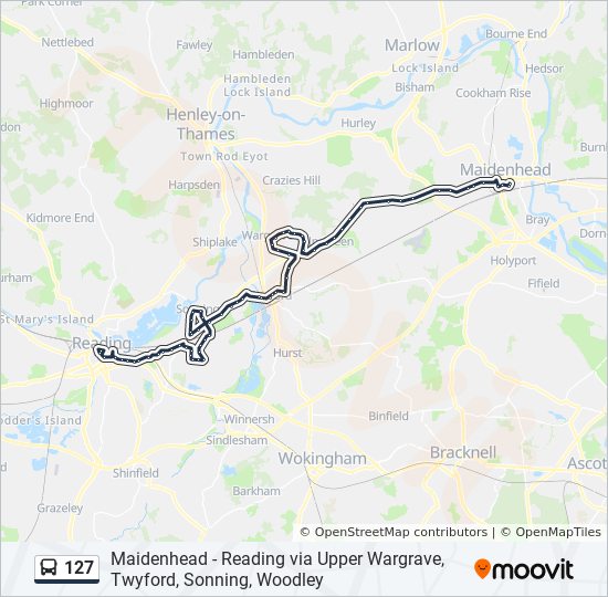 Bus 127 Route Map 127 Route: Schedules, Stops & Maps - Maidenhead Town Centre (Updated)