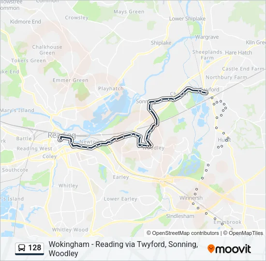 128 Bus Line Map