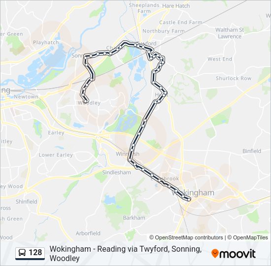 128 Bus Line Map