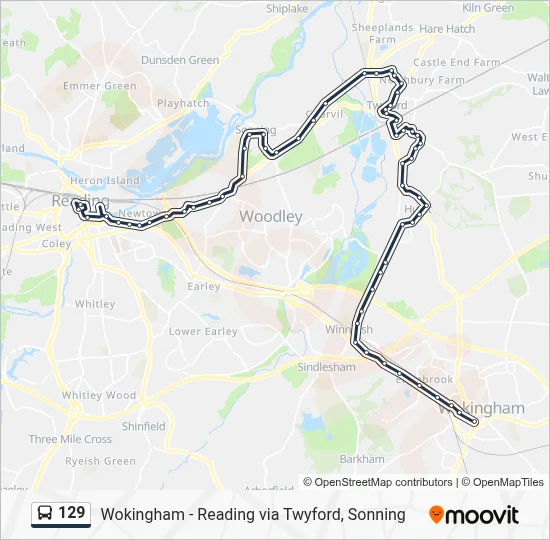 129 Route: Schedules, Stops & Maps - Wokingham Town Centre (Updated)