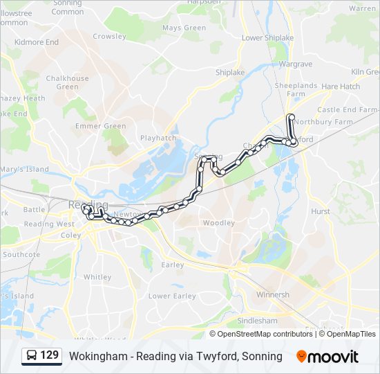 129 Route: Schedules, Stops & Maps - Twyford (Updated)