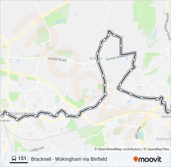 Bus 151 Route Map 151 Route: Schedules, Stops & Maps - Bracknell (Updated)