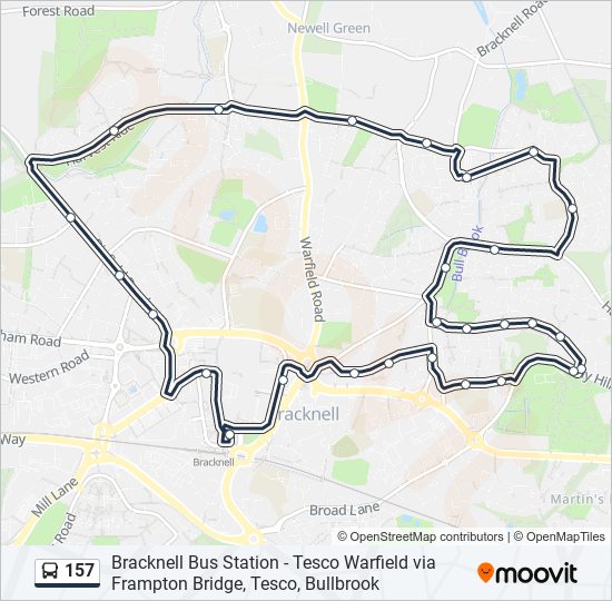 157 bus Line Map