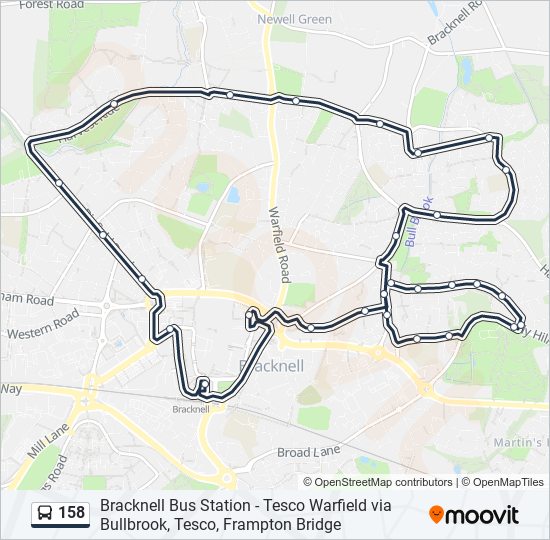 158 bus Line Map