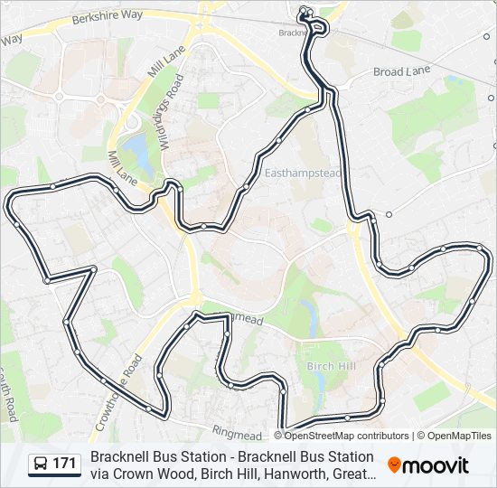 171 bus Line Map