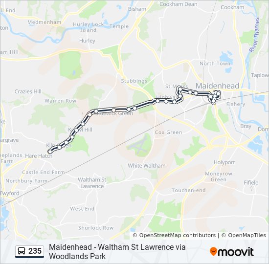 Bus 235 Route Map 235 Route: Schedules, Stops & Maps - Hare Hatch (Updated)