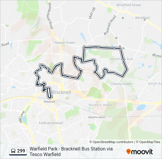 299 Bus Line Map