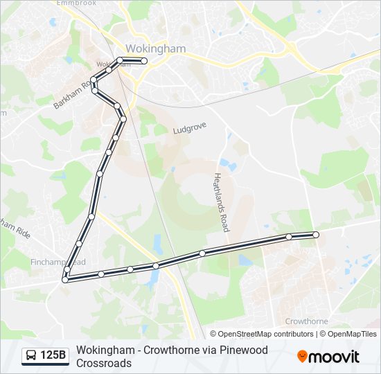 125B bus Line Map