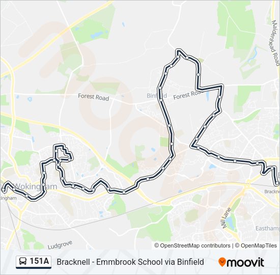 151A Bus Line Map