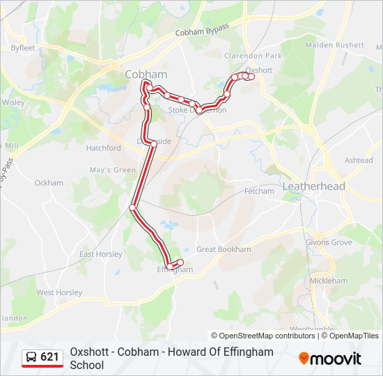 621 Bus Line Map
